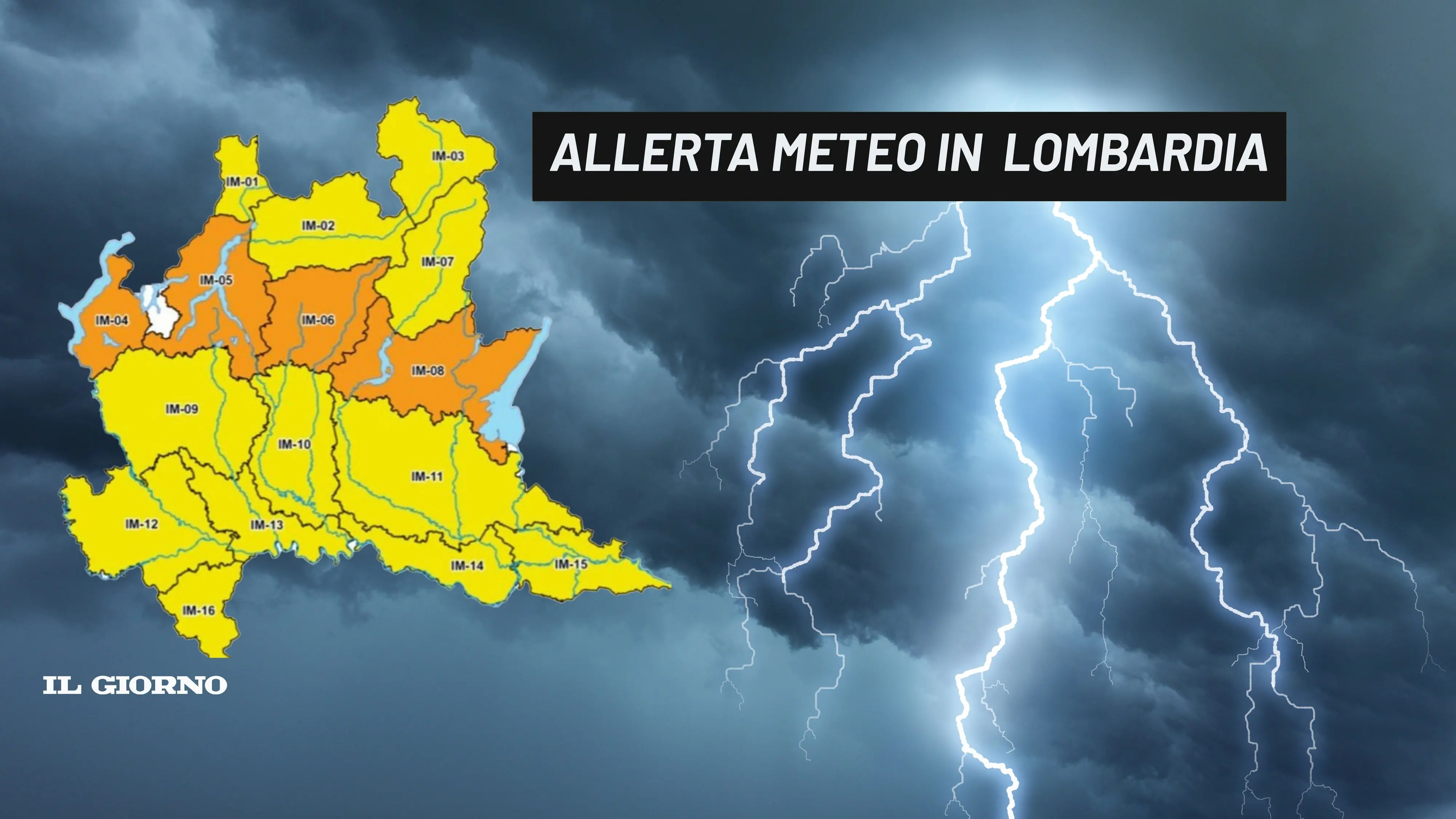 Allerta arancione gialla su Lombardia e Milano: forti temporali. Mappa zone più a rischio