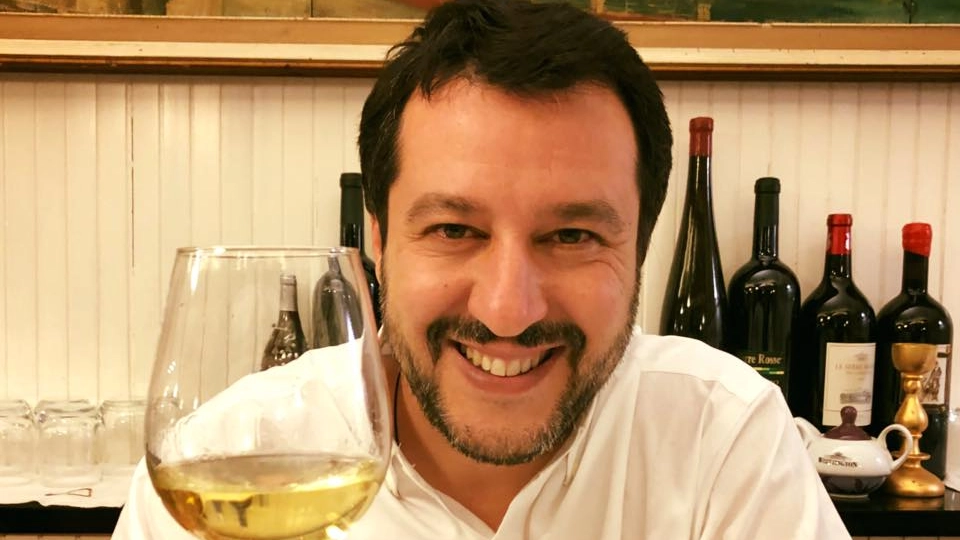 Il brindisi postelettorale di Matteo Salvini contro i suoi detrattori (Dire)