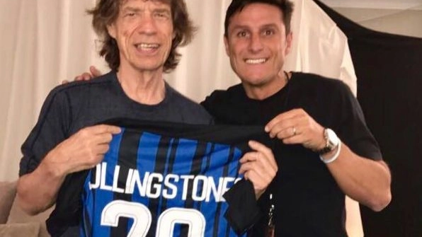 Mick Jagger e Xavier Zanetti (Foto Instagram)