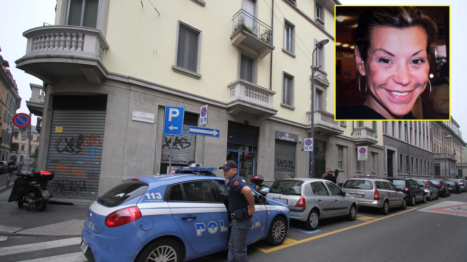 Via Commenda 28, dove è stata uccisa Sonia Trimboli (nel riquadro) Via Commenda 28, dove è stata uccisa Sonia Trimboli (nel riquadro)