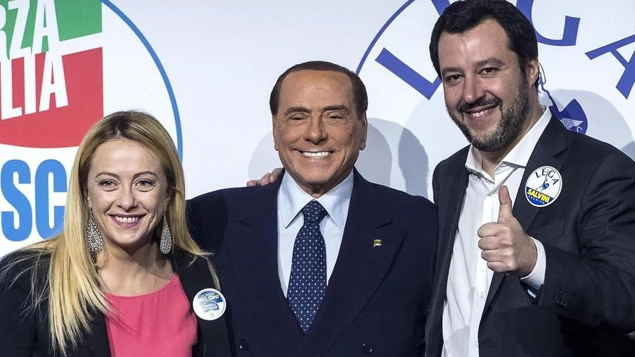 Giorgia Meloni, Silvio Berlusconi, Matteo Salvini (Ansa)