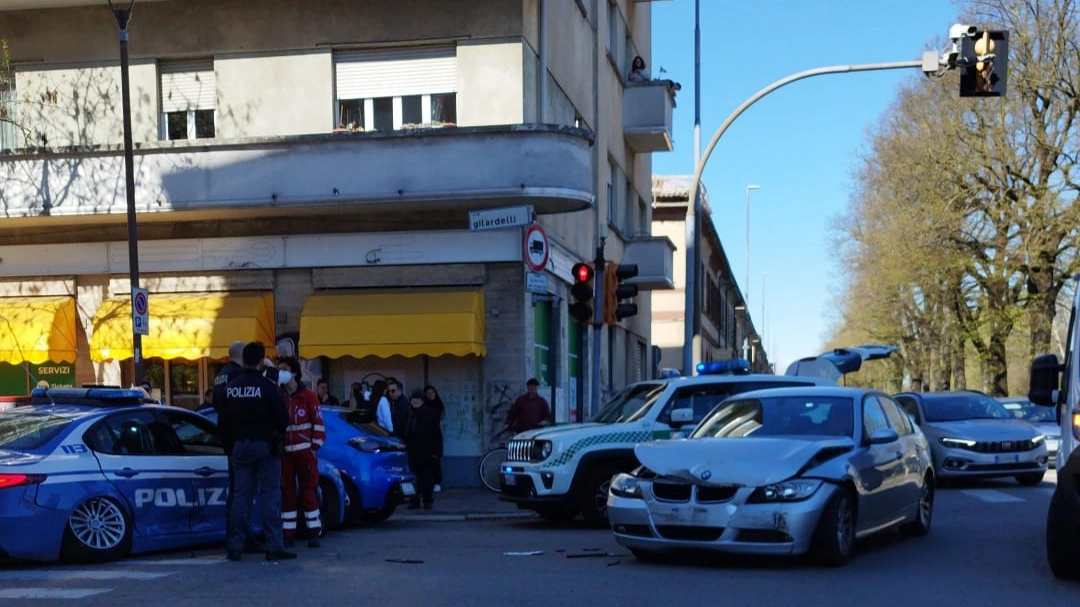 Le auto coinvolte nell'incidente in viale Bligny