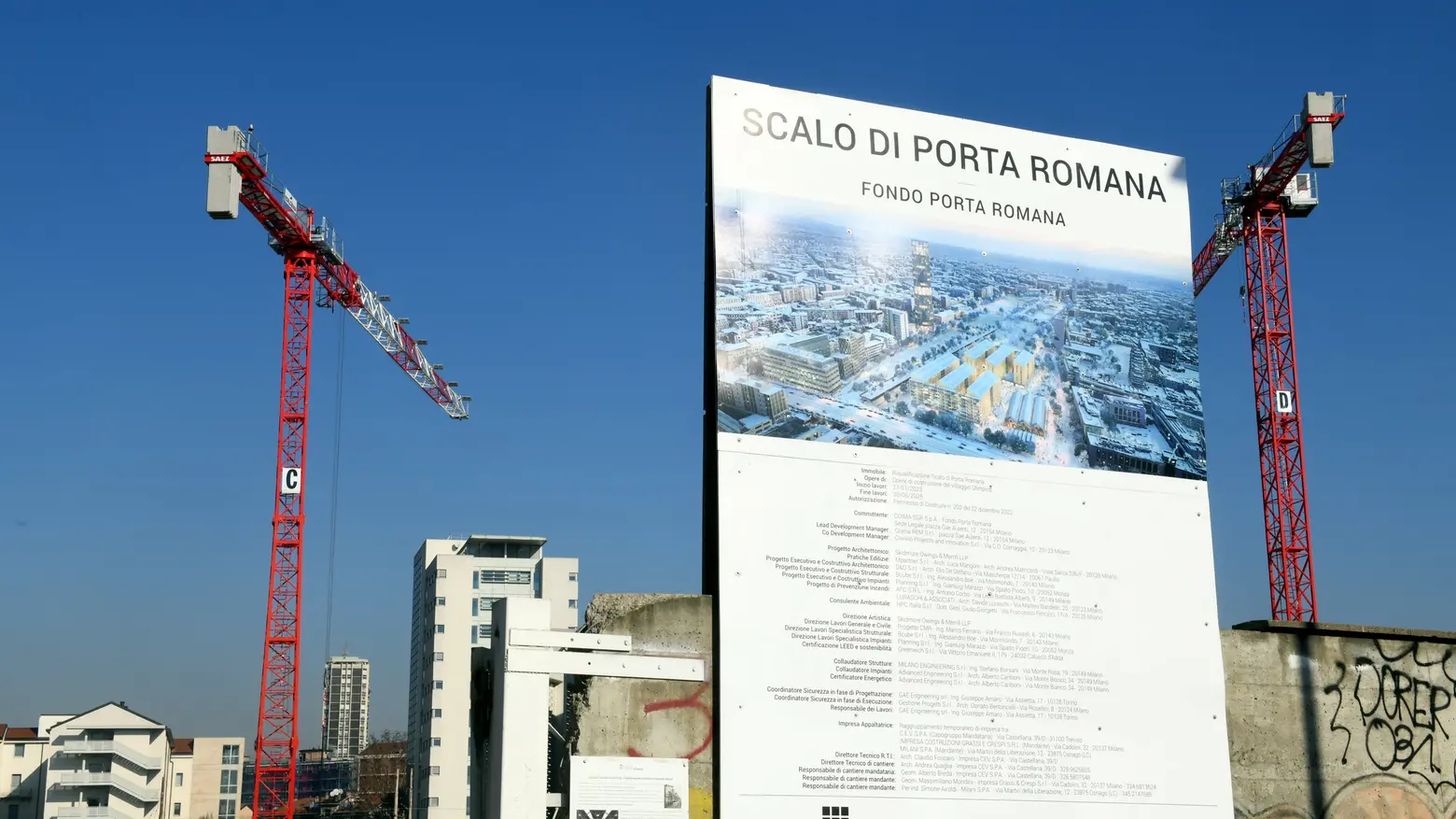 Il cantiere del Villaggio Olimpico a Scalo Romana