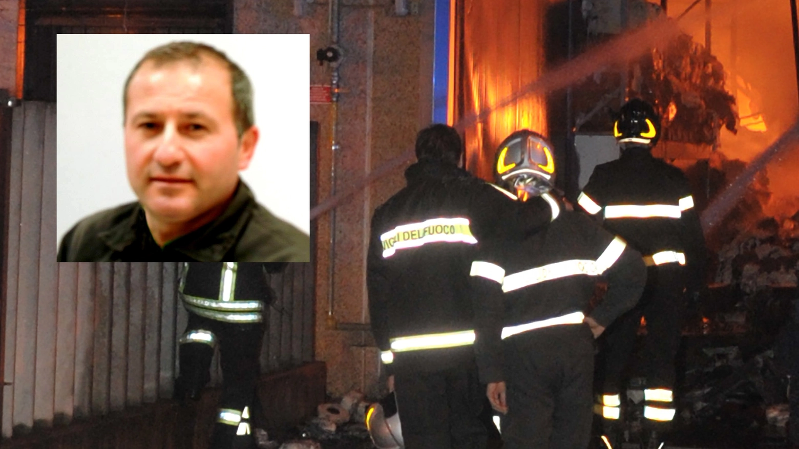 San Donato, incendio in capannone: morto vigile del fuoco Pinuccio La Vigna (Newpress)