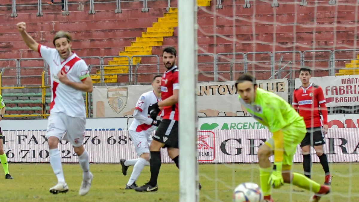 Cristian Altinier è tornato in campo siglando un gol nel match vinto col Sasso Marconi
