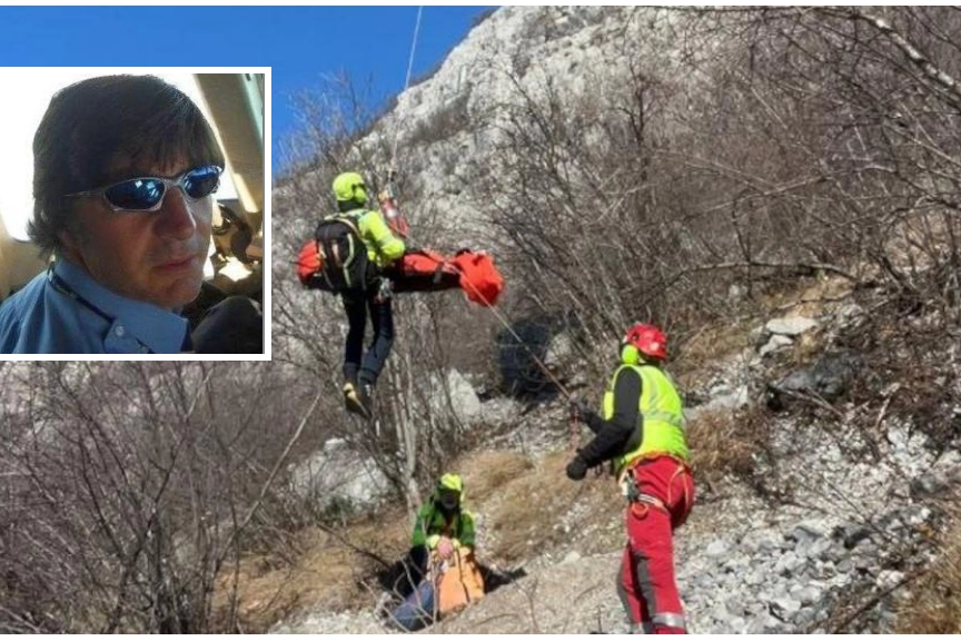 I soccorritori in azione e nel riquadro Alessandro Fiorito