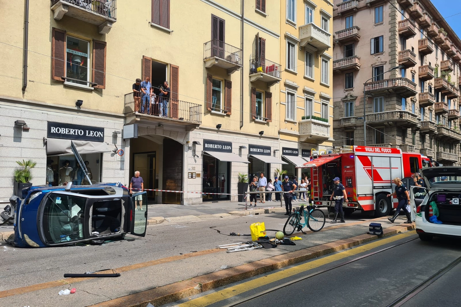 Il luogo dell'incidente, incorso XXII marzo a Milano (Ansa/Andrea Fasani)