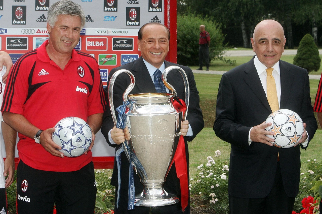 Ancelotti, Berlusconi e Galliani