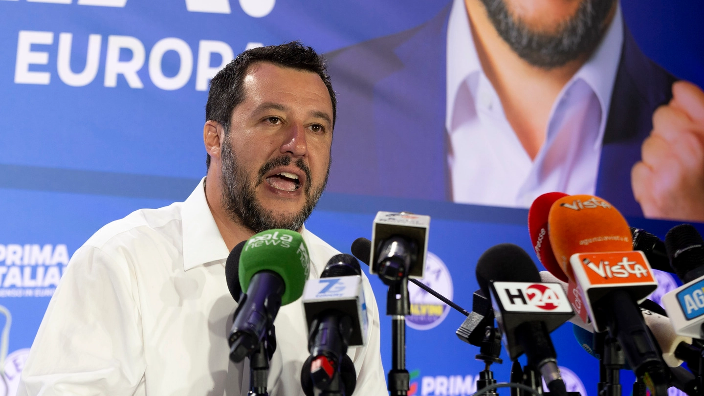 Matteo Salvini commenta i risultati delle Europee (Newpress)
