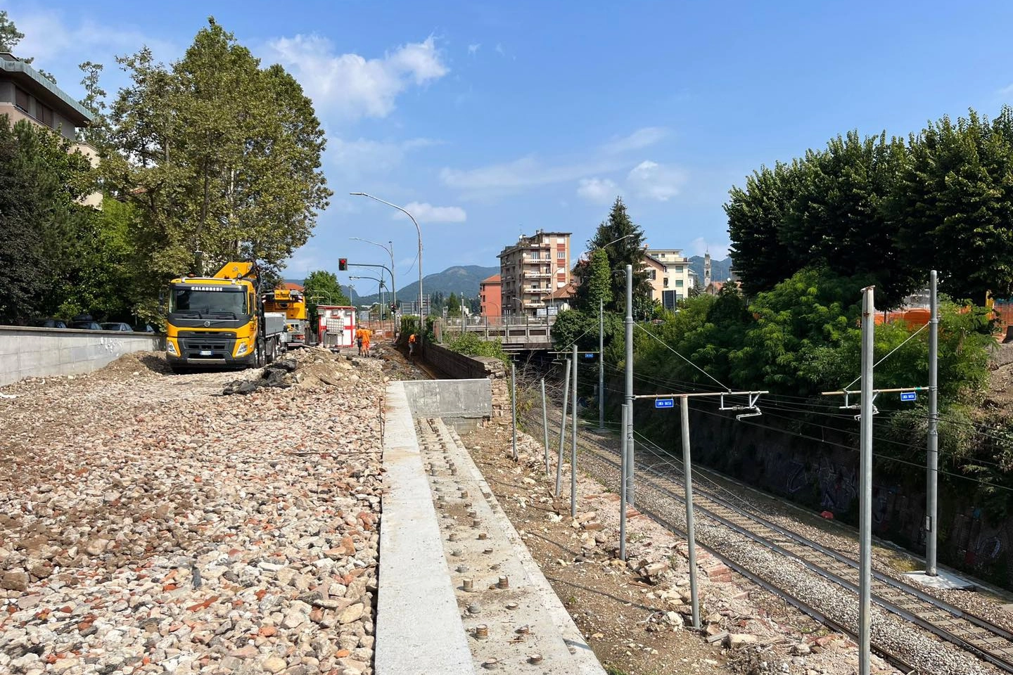 Lavori per il ponte di largo Flaiano