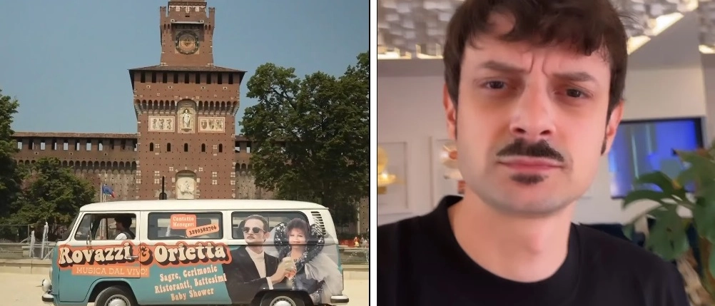 Fabio Rovazzi e Orietta Berti in tour sul furgoncino vintage a Milano