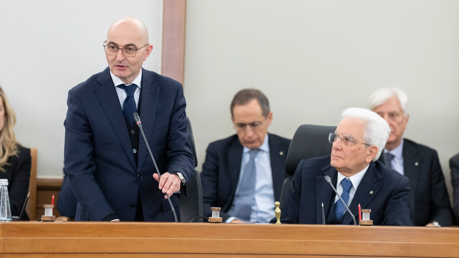 Il Presidente della Repubblica Sergio Mattarella con Fabio Pinelli, il neo eletto Vice Pre
