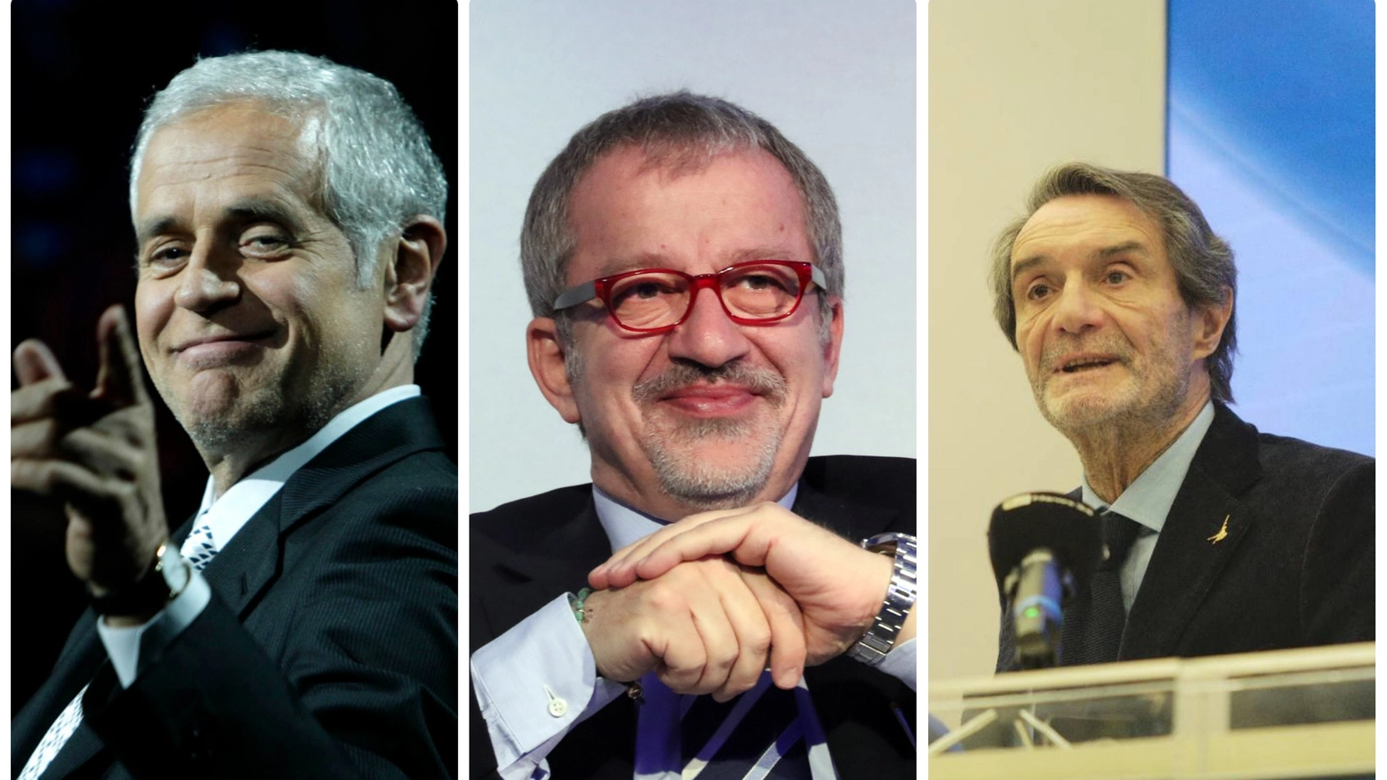 Roberto Formigoni, Roberto Maroni e Attilio Fontana