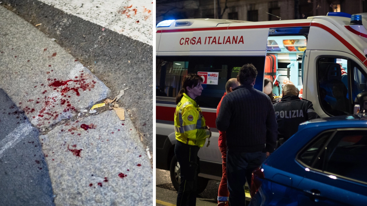 Il luogo di una delle aggressioni a Milano Centrale (a sinistra) e i soccorsi alle vittime