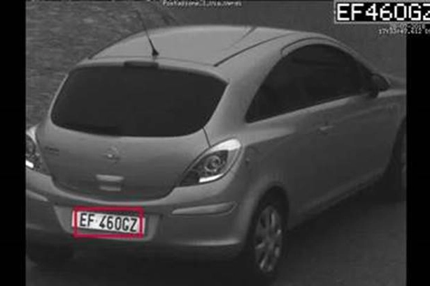 L'auto di Manuela Bailo ripresa dalle telecamere