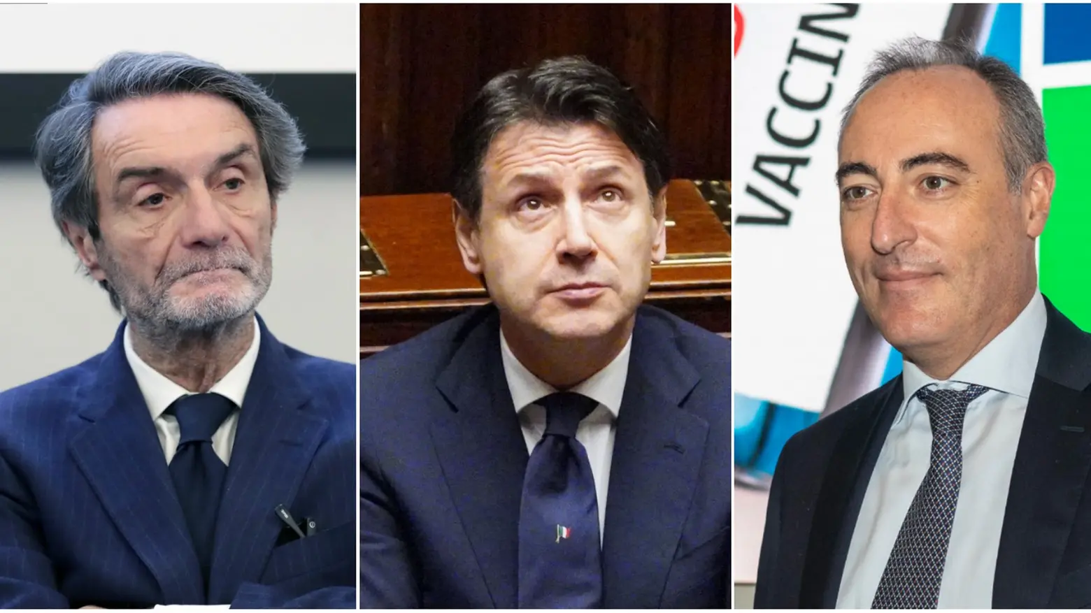Attilio Fontana, Giuseppe Conte, Giulio Gallera
