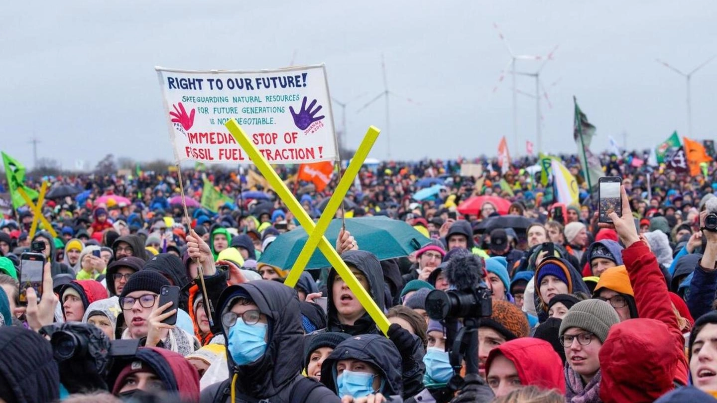UNa recente grande protesta in Germania degli attivisti sul clima