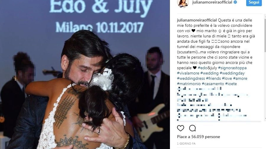 Juliana Moreira ed Edoardo Stoppa (Instagram)