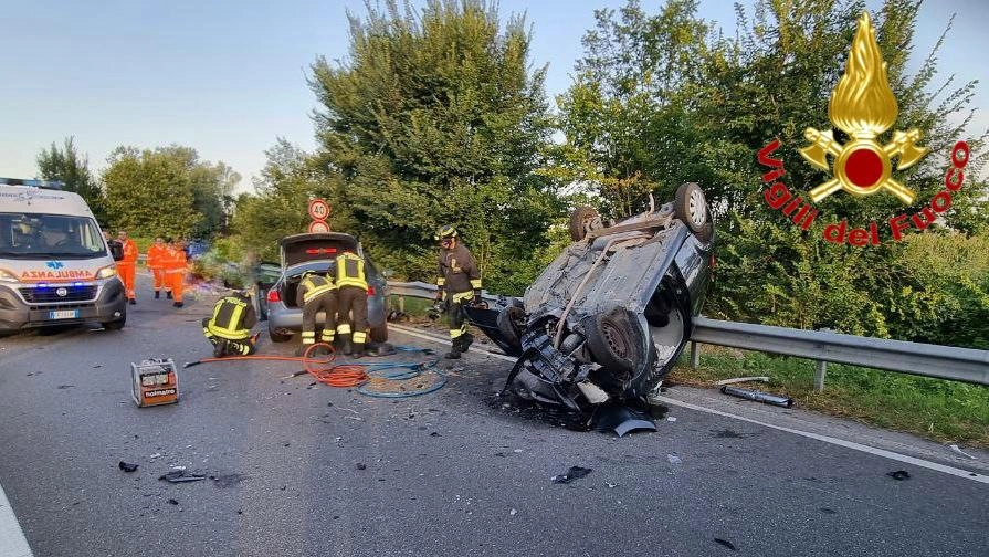 L'incidente di questa mattina sulla ex ss235 a Cornegliano Laudense
