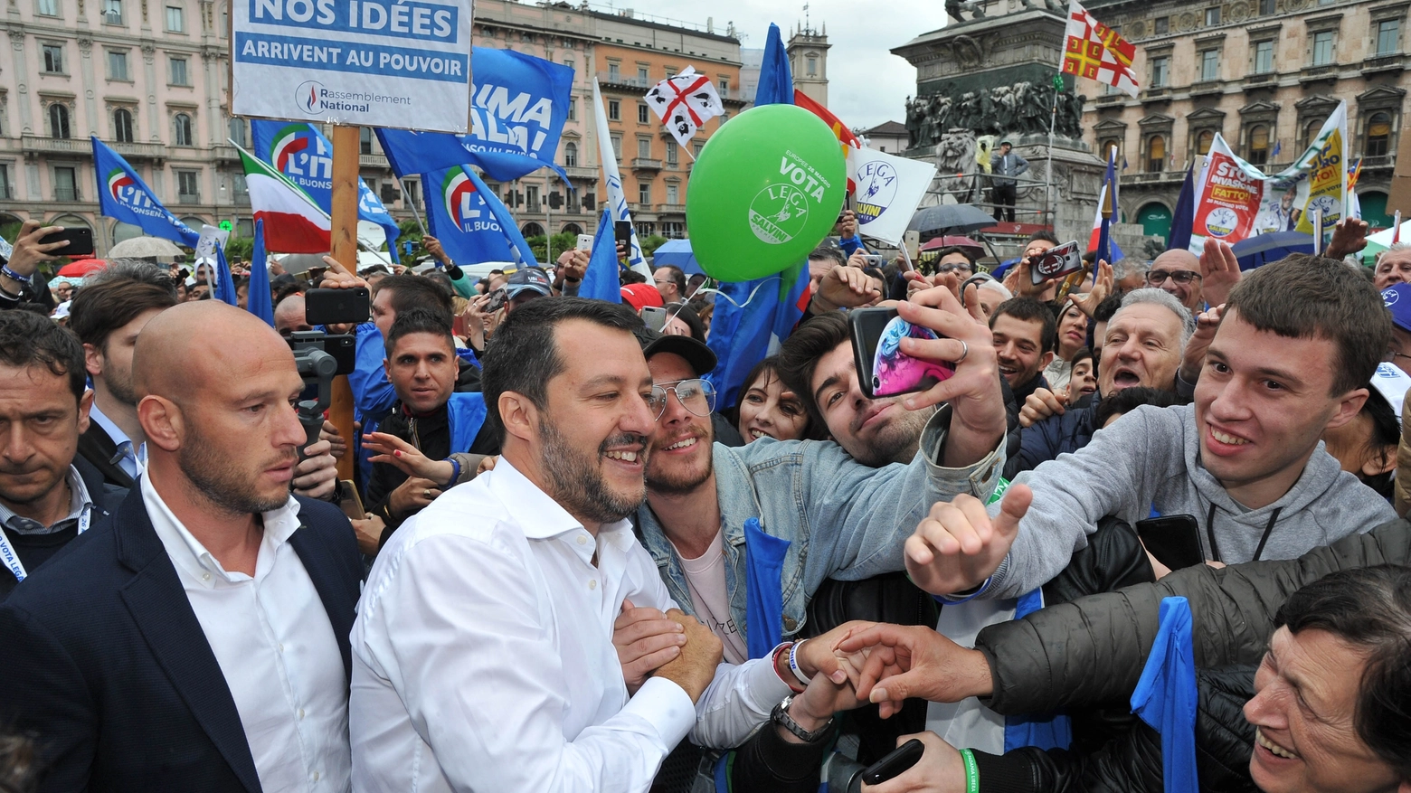 Matteo Salvini in piazza Duomo