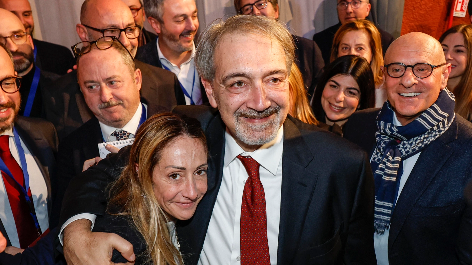 Fransco Rocca, di Fratelli d'Italia, con Arianna Meloni nella sede del partito