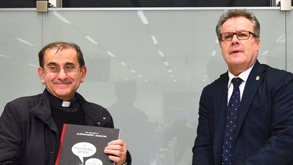 Il sindaco di Lecco Virginio Brivio con l'arcivescovo di Milano