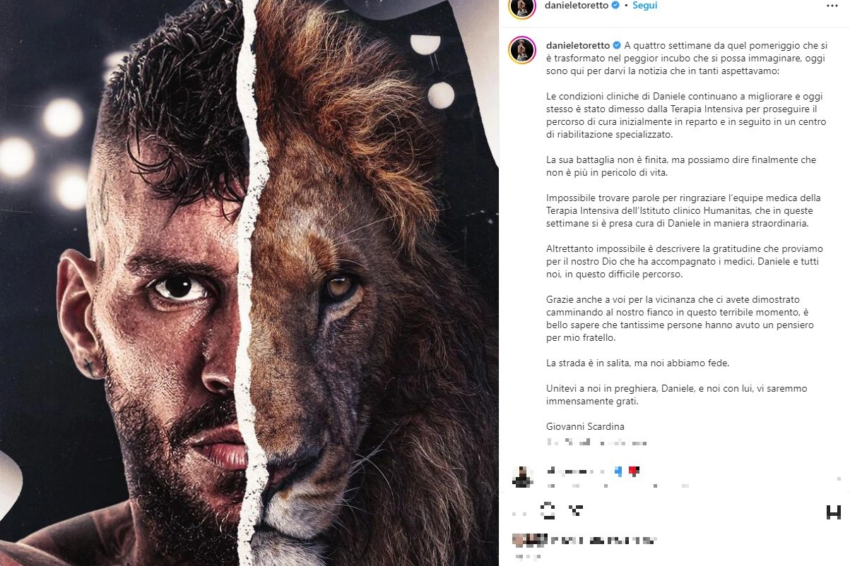 Daniele Scardina, post Instagram