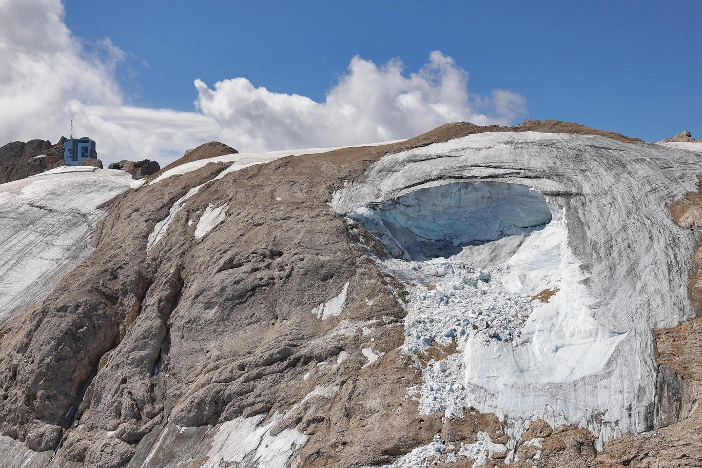 Il ghiacciaio della Marmolada dopo il crollo