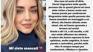 Chiara Ferragni torna sui social: “Mi siete mancati”. Il look scelto e un “grazie” speciale