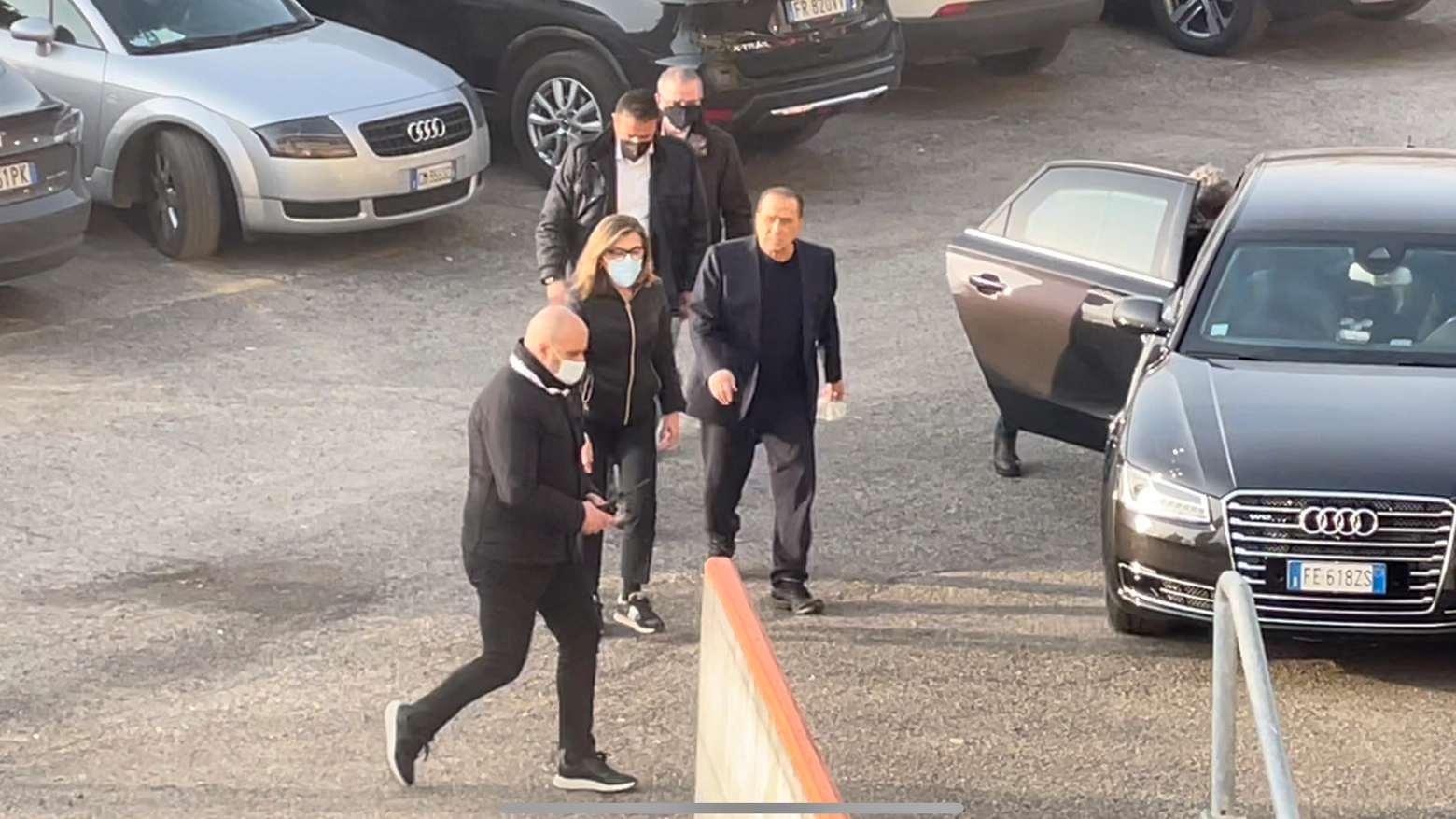 L’arrivo di Silvio Berlusconi al 45’ di Monza-Cittadella