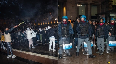 Capodanno a Milano, “cortina” di fuochi a Quarto Oggiaro e guerriglia a San Siro: sassi contro la polizia