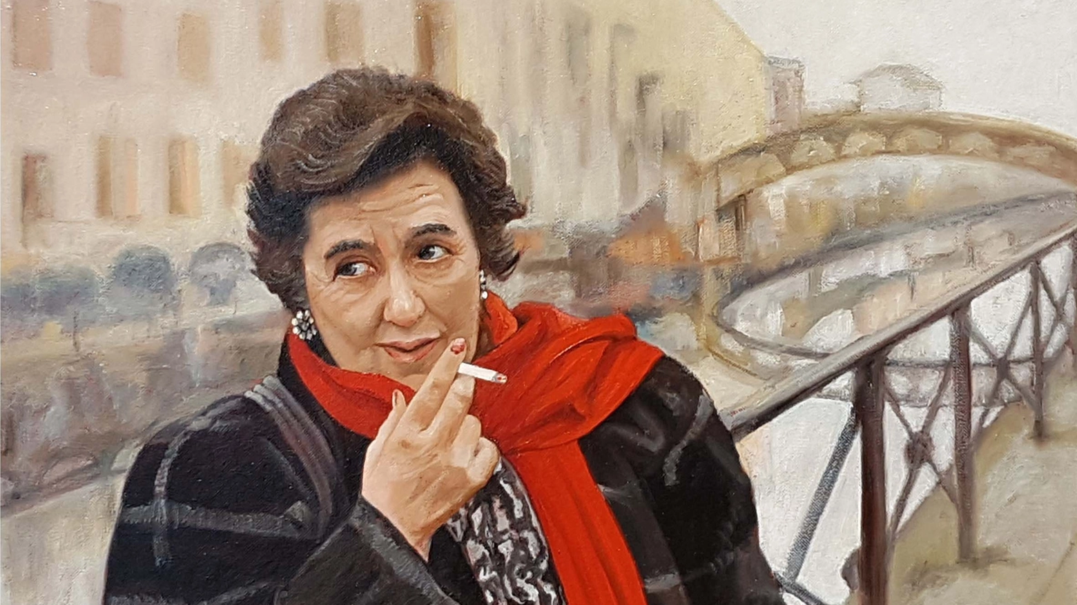 La poetessa Alda Merini in un ritratto