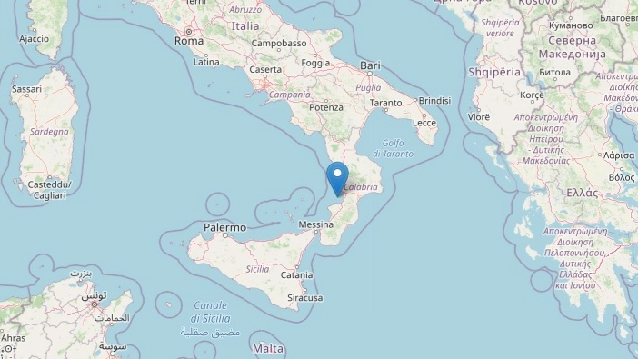 Terremoto in Calabria  (screenshot Ingv)
