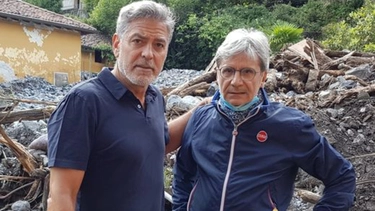 George Clooney con l’ex-sindaco di Laglio, Roberto Pozzi, in carica fino al maggio scorso
