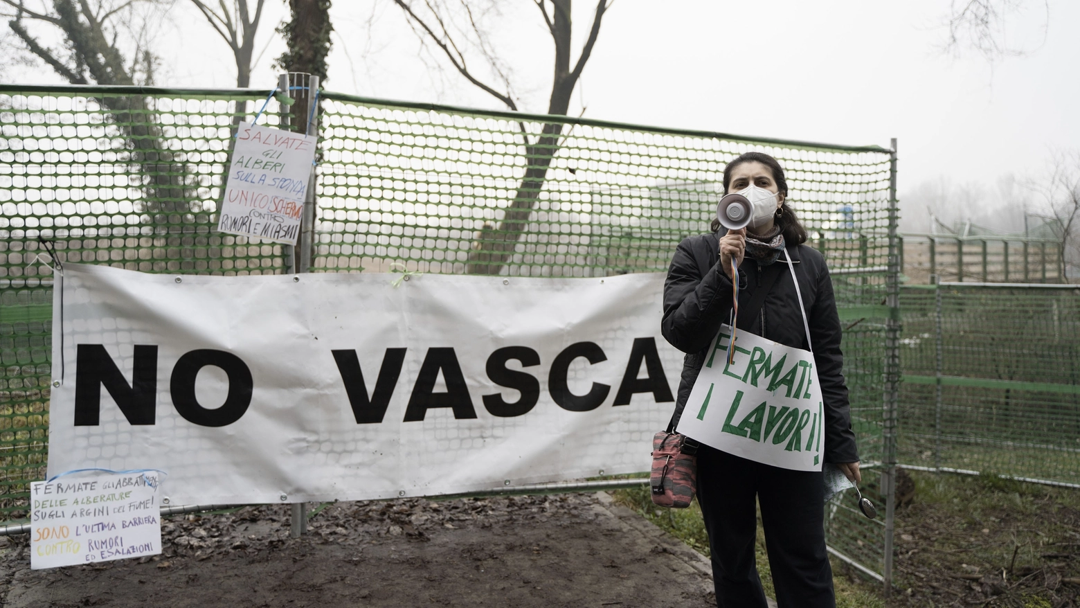 Una protesta del Comitato "No vasca" di Bresso Una protesta del Comitato "No vasca" di Bresso