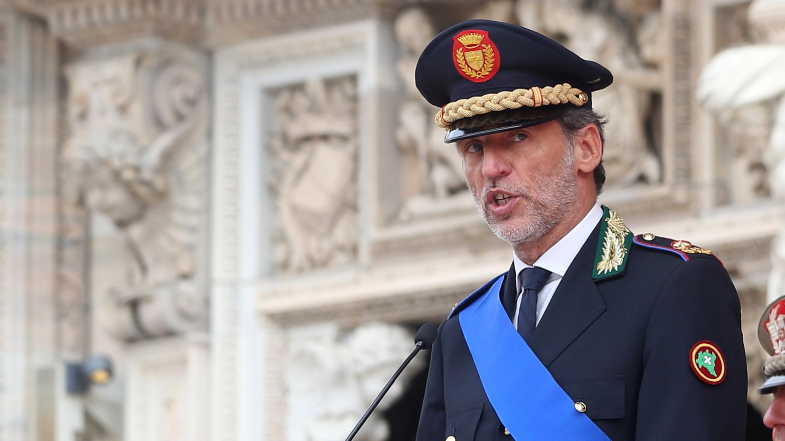 Marcio Ciacci, durante la festa della Polizia locale in piazza Duomo Marcio Ciacci, durante la festa della Polizia locale in piazza Duomo