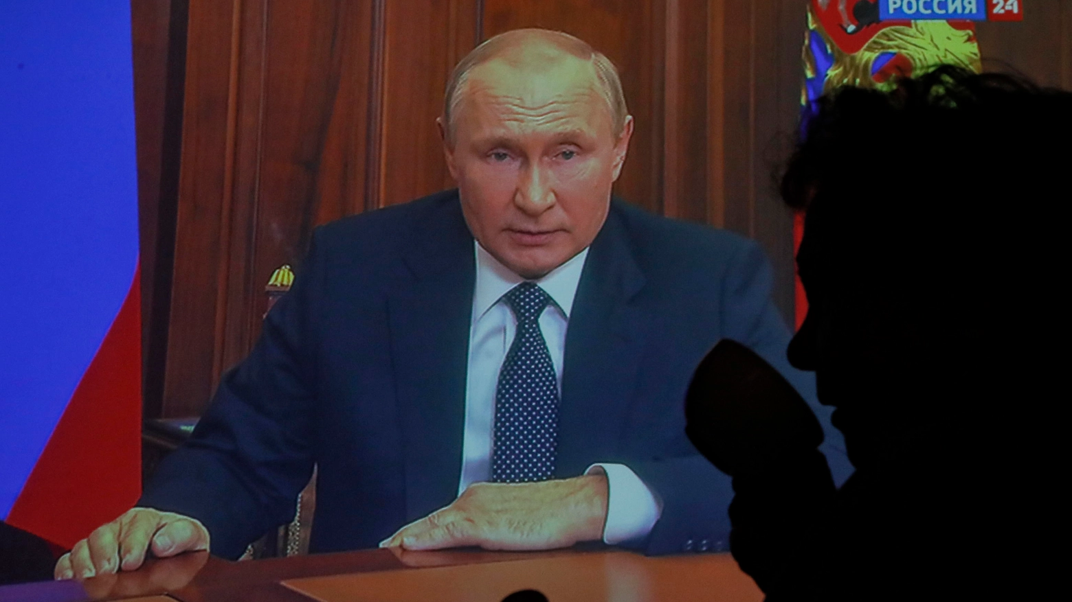 Vladimir Putin ripreso in tv