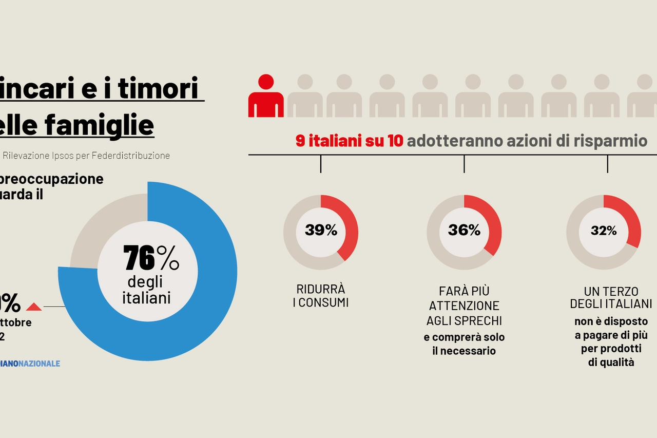 Il grafico su rincari e timori delle famiglie