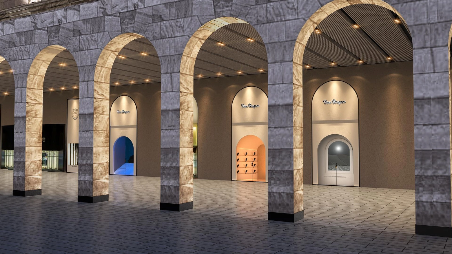Vetrine Rinascente griffate Dom Pérignon (rendering) Vetrine Rinascente griffate Dom Pérignon (rendering)