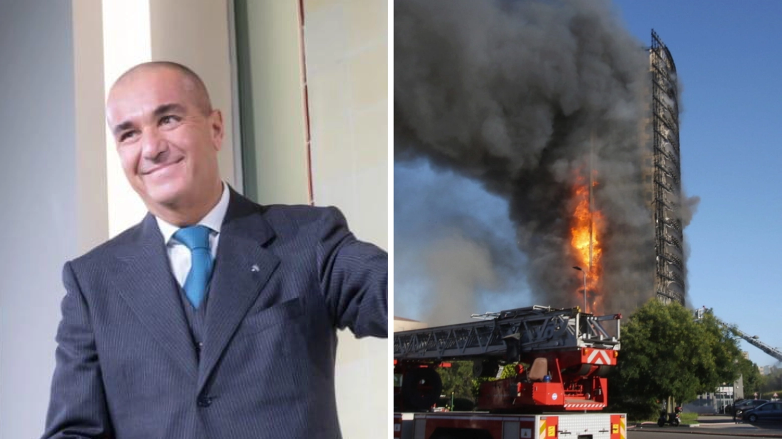 Luca Ruffino e il condominio di Torre dei Moro andato a fuoco nel 2021
