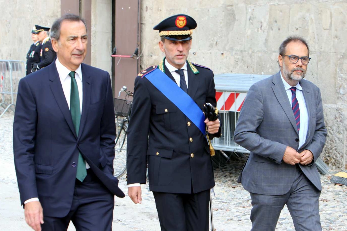 Beppe Sala, il comandante Marco Ciacci, l'assessore Marco Granelli