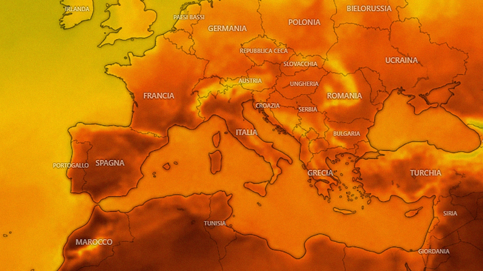 La mappa dell'Europa del Centro europeo per le previsioni meteorologiche per i prossimi giorni