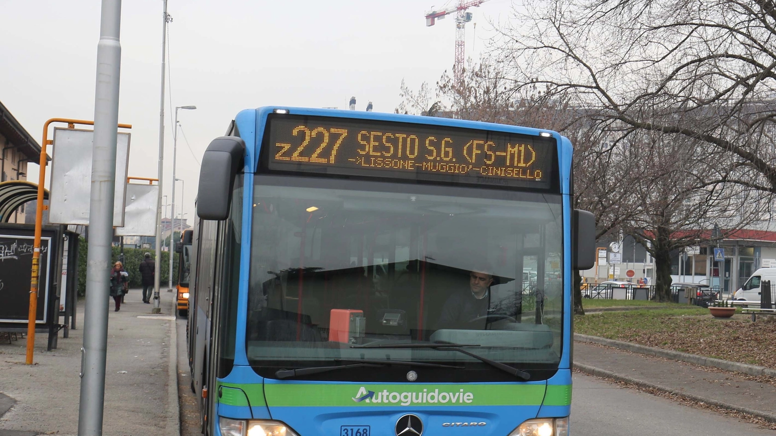 L'autobus 227 davanti al San Gerardo