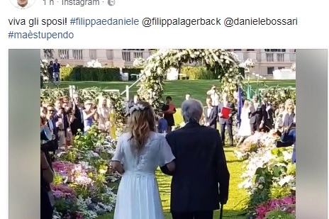L'arrivo di Filippa Lagerback (Instagram Diego Pasoni)
