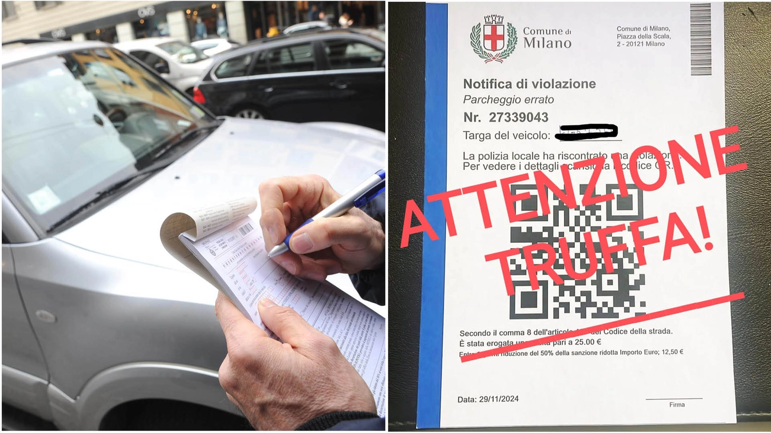 Sui parabrezza di molte auto milanesi sono comparse contravvenzioni per “parcheggio errato”, ma la polizia locale avverte: sono un falso