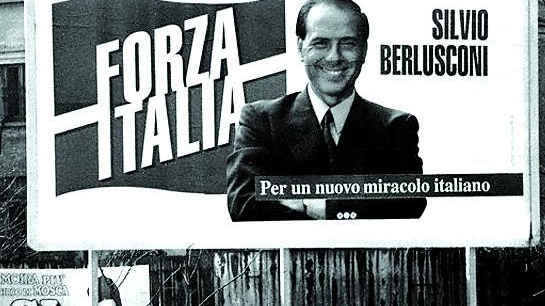 Un mega manifesto di Forza Italia nel 1994