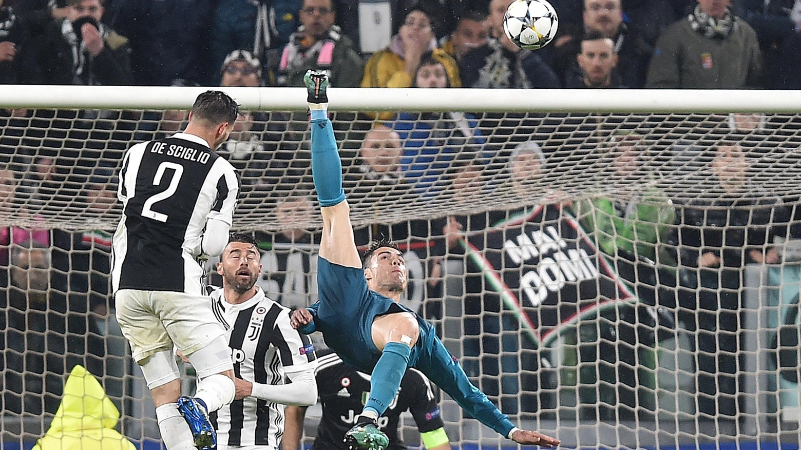 Cristiano Ronaldo, la rovesciata contro la Juventus (Ansa)