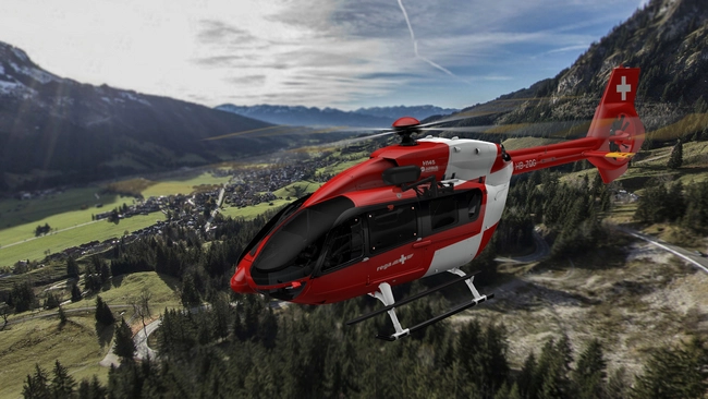 L'elicottero dei soccorritori svizzeri della Rega 