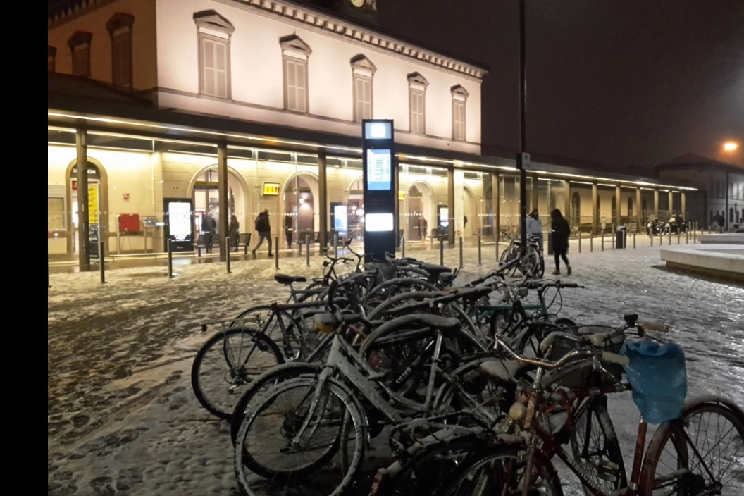 Neve a Bergamo (Foto Twitter)