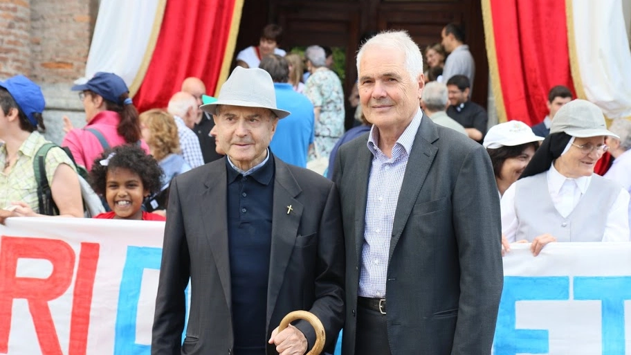 Don Pietro Masetti con l'ex sindaco Giovanni Battista Albani